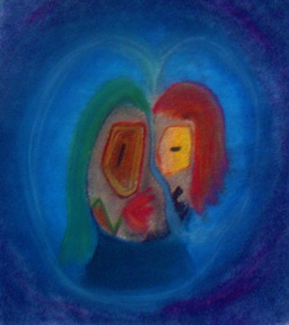Kiron Kurian; Love Conquers All, 2014, Original Pastel, 8 x 10 inches. Artwork description: 241  abstract lovers kissing ...