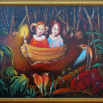 Karl James; Sisters In The River Of A..., 2009, Original Painting Oil, 120 x 100 cm. 