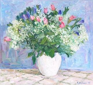 Lena Kurovska; Flowers, 2005, Original Painting Oil, 55 x 50 cm. Artwork description: 241 2005Oil on Canvas50x55cm...