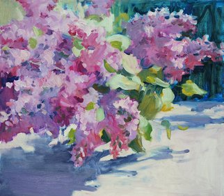 Lena Kurovska; Lilacs, 2014, Original Painting Oil, 45 x 40 cm. Artwork description: 241  lilacs, oil painting on canvas, still life, plein air ...