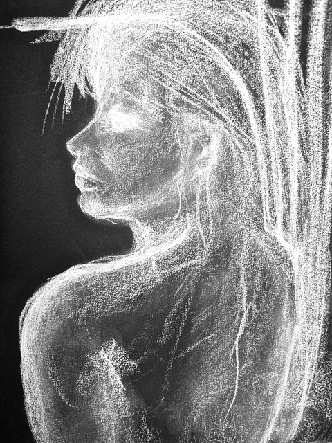 Luise Andersen Beginning Detail III Of Charcoal WHITE ON BLACK I Sept EightOtwve, 2012