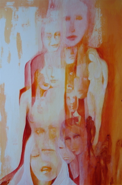 Luise Andersen ORANGE AND RED HUES  NEW ARTWORK IN PROGRESS, 2008