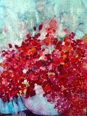 Luise Andersen, 'PETIT PLAISIR  Update DecSvntn', 2008, original Painting Oil,    inches. Artwork description: 109227 . reds. . mixed. . placed next to each other in forming petals, blossoms. . touch of feel. . presence. . dimensions. . yellows. .whites. . magentas- - orange hues. . to apricot and peach, brilliant in colors. .if it will stay this way. . will see.. might get carried away with softening in whites. . greys. . however I ...