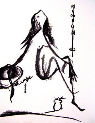 Luise Andersen, 'PRETENDRE', 2008, original Drawing Charcoal, 15 x 20  inches. Artwork description: 100119  QUI  . .  MOI ? . .   ...