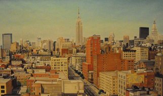 Laura Shechter; Midtown, 2005, Original Painting Oil, 30 x 18 inches. Artwork description: 241  midtown Manhattan, Empire State Building            ...