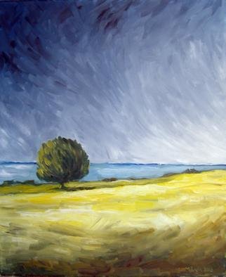 Leif Mrdh; Lonely Tree On A Windy Day, 2010, Original Painting Oil, 50 x 60 cm. Artwork description: 241  Oil on canvas ...