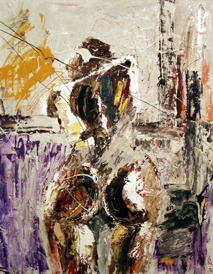 Leif Peterson; Classified, 2013, Original Mixed Media, 30 x 50 inches. Artwork description: 241  Nude Figure Female Erotic Gray Orange Purple Brown White Green Red Back Butt Abstract Expression Impressionism Colors Vibrant Woman Figurative Ab- Ex  ...