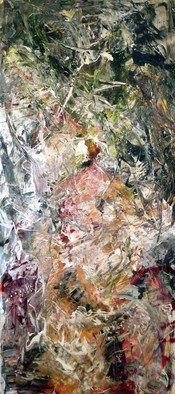 Leif Peterson; Green And Orange Nude, 2015, Original Painting Oil, 26 x 55 inches. Artwork description: 241    Gray Orange Purple Brown White Green Red Black Pink White Abstract Expression Impressionism Colors Vibrant Ab- Ex      ...