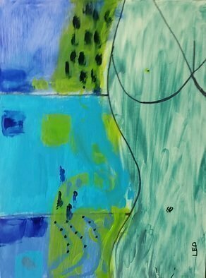 Leo Evans, 'Ciera Blue', 2020, original Mixed Media, 12 x 16  inches. Artwork description: 2703 Abstract Art. . . By Leo Evans...