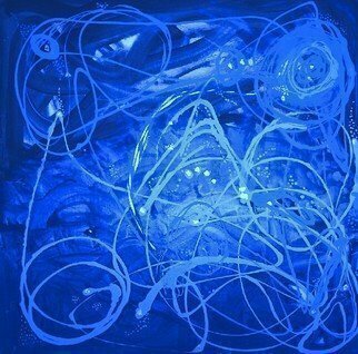 Leo Evans, 'Neon 5 Blue', 2017, original Painting Acrylic, 30 x 30  inches. Artwork description: 3495 NEON ART BY ARTIST: LEO EVANS. . . PART OF MY NEON SERIES. ...