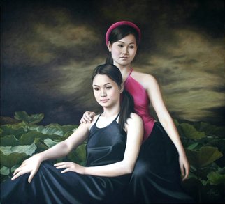 Chau Pham; Folk Song, 2006, Original Painting Oil, 120 x 110 cm. Artwork description: 241 Vietnam beauties...