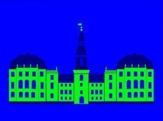 Asbjorn Lonvig, 'Christiansborg Palace Green', 2006, original Painting Acrylic, 139 x 201  cm. Artwork description: 27288 Christiansborg Palace on Slotsholmen in central Copenhagen is the home of Denmark' s three supreme powers: the executive power, the legislative power, and the judicial power. It is the only building in the world which is the home of all a nation' s three supreme powers. The ...