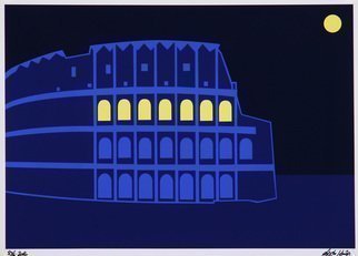 Asbjorn Lonvig, 'Colosseum', 2016, original Printmaking Other, 77 x 107  cm. Artwork description: 1758  Colosseum Rome signed...