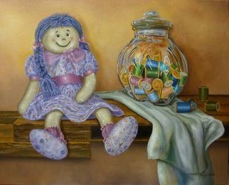 Luiz Henrique Azevedo; Rag Doll, 2014, Original Painting Oil, 41 x 33 cm. Artwork description: 241 From the poem Boneca de pano by Jorge de Lima 1895- 1953a small rag doll waiting for a child to play, to live. ...