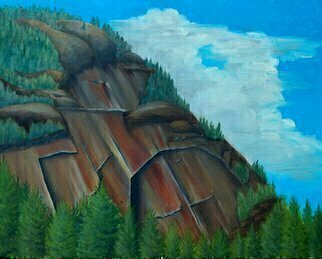 Lora Vannoord, 'Mountain', 2011, original Painting Oil, 20 x 16  x 1 inches. Artwork description: 2307  An original oil painting of a mountain in the Adirondacks.  It can be seen from the NY freeway on the way to Plattsburg in upstate New York.  wood frame included.  ...