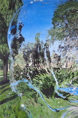 Valeria Latorre; Algebra, 2016, Original Painting Acrylic, 107 x 167 cm. Artwork description: 241  Photorealistic water painting. Algebra is the art of manipulation of mathematical expression and in this painting what we perceive is water doing the same with nature....