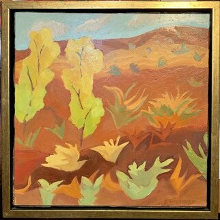 Lynne Friedman; Okeeffe Country, 2020, Original Painting Oil, 10 x 10 inches. Artwork description: 241 Inspired by the light and color in Abiquiu New Mexico and Area where OaEURtmkeeffe lived and workded...
