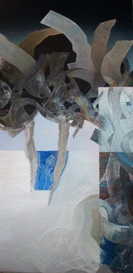 Reiner Makarowski; With Central Blue Spot, 2015, Original Painting Oil, 50 x 100 cm. Artwork description: 241 expressive abstract...