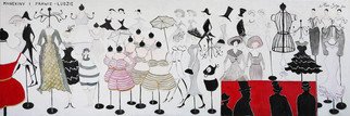 Malgorzata Karp-Soja; Mannequins And Almost Humans, 2012, Original Painting Oil, 180 x 60 cm. Artwork description: 241  This painting has been inspired by a song by Vladimir Vysotski called 