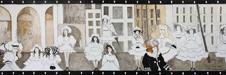 Malgorzata Karp-Soja; STREET DOLLS, 2012, Original Painting Oil, 180 x 60 cm. Artwork description: 241   A movie called ,,Street Dolls
