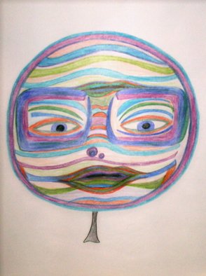  Malke, 'Masque', 2009, original Drawing Pencil, 8 x 11  cm. 