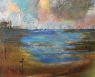 Margaret Thompson; Lakeside 4, 2017, Original Mixed Media, 70 x 60 cm. Artwork description: 241 evocative, impressionistic, textured...