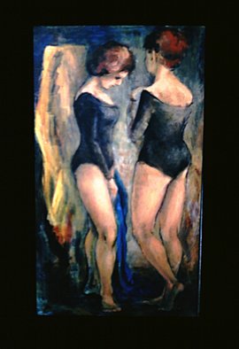 Margaret Stone, 'Dancers', 1985, original Painting Acrylic, 32 x 62  x 2 inches. Artwork description: 2307  I painted this for a friend who was a dancer.  It unfortunately was destroyed after a hurricane.  However, the image lives on.  ...