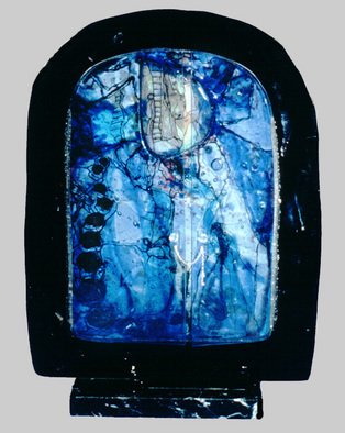 Margaret Stone, 'Night Of The Blue Dream', 1997, original Glass, 12 x 17  x 7 inches. Artwork description: 2703  This piece is based on a recurring dream.  It needed to find a place within my reality structure. A feeling with colors and form. ...
