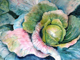 Mariejeanne Bronzini; NUANCE ROSE, 2010, Original Watercolor, 80 x 60 cm. Artwork description: 241  this is one work of my series of cabbages ...