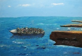 Marino Chanlatte, 'Dream Of A Journey', 2017, original Pastel Oil, 36 x 24  x 0.1 inches. Artwork description: 1911 This painting is inspired on the millions of people forced to flee their countries for economic or political reasons. This included countries from around the world. Refugees and immigrants from Asia, Middle East, Africa and the Caribbean countries, in their journey of hope for a better tomorrow. ...