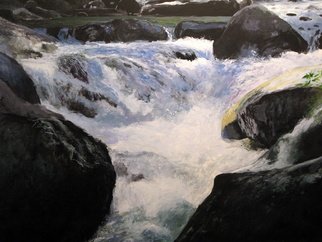 Marty Kalb; Texas Falls Vermont, 2000, Original Painting Acrylic, 30 x 22 inches. Artwork description: 241  Streams waterfalls and cascading water have always fascinated me. I found it amusing that 