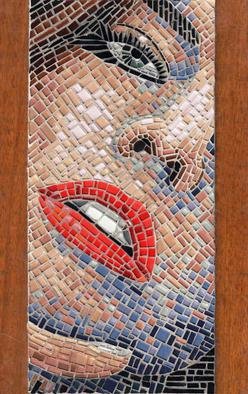 Marzia Dottarelli; Faccia  6, 2013, Original Mosaic, 35 x 18 cm. Artwork description: 241  In this work is presented a glimpse of the female face in alluring attitude. ...