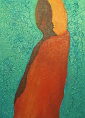 Michal Ashkenasi; Woman, 2019, Original Painting Acrylic, 24 x 32 inches. Artwork description: 241 A figure of a woman which holds serenity , beauty and love . She is the Mother figure and the colors enrich this impression . ...