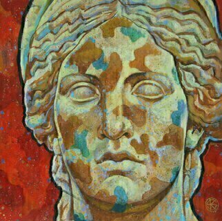 Yaroslav Kurbanov; Athena, 2014, Original Painting Acrylic, 29 x 29 cm. Artwork description: 241 Empire Aesthetics...