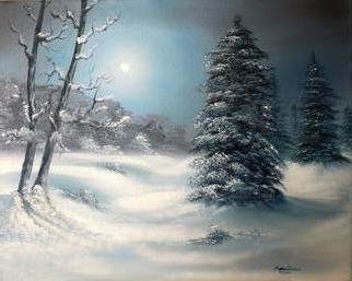 Marion Dutton; Silent Night, 2011, Original Painting Oil, 16 x 20 inches. Artwork description: 241   landscape art, snow paintings, commission artwork, uk commissions, winter painting            ...