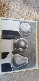 Mei Ling Fontes; Fruits Of Art, 2018, Original Drawing Charcoal, 18 x 24 inches. 