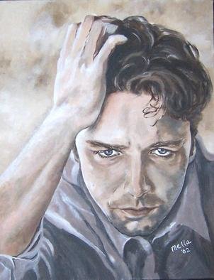 Carmella Dauria; Russell Crowe, 2002, Original Painting Acrylic, 24 x 28 inches. Artwork description: 241 Russell Crowe in 