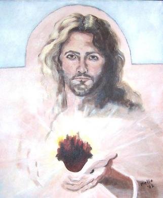 Carmella Dauria; Sacred Heart Of Jesus, 2002, Original Painting Acrylic, 20 x 24 inches. Artwork description: 241 Sacred Heart of Jesus in color acrylics...