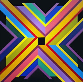 Michael Griesgraber; X Marks The Square, 2012, Original Painting Acrylic, 48 x 48 inches. Artwork description: 241   X colorful geometric abstraction  ...