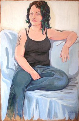 Sara Adrian; Portrait Of Bela Grimm , 2009, Original Painting Acrylic, 24 x 36 inches. Artwork description: 241  Acrylic on Wood   ...
