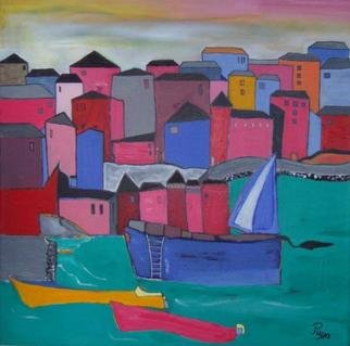 Michael Puya, 'Port In The South', 2011, original Mixed Media, 16 x 16  x 1 inches. Artwork description: 2103  40x40 cm, acrylics and indian ink on canvas....