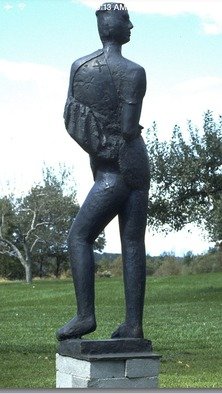 Mihail Simeonov; Exposed To Wind, 1989, Original Sculpture Bronze, 17 x 75 inches. Artwork description: 241 dark broun patina...