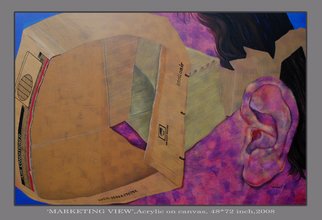 Mrinal Dey; Marketing View, 2008, Original Painting Acrylic, 72 x 48 inches. Artwork description: 241  this is my recent cncept base painting. It is done with pure acrylic with' tempara' process, with etching by brush. ...
