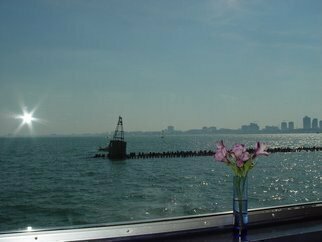 Nancy Bechtol, 'Flower Over The Water', 2006, original Photography Other, 17 x 11  x 1 cm. Artwork description: 7455  Charm of having a view of the lake from a cruise ship ...