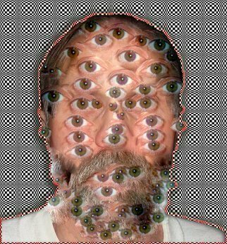 Nancy Bechtol, 'Many Eyes Much Insight', 2018, original Photography Other, 18 x 24  x 1 cm. Artwork description: 1911 The Man with many eyes is a surreal insight into all the people we see with other insights  2 5 limited edition. this one on Metal...
