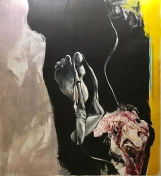 Narges Soleimanzadeh; Yellow Suspension, 2016, Original Painting Acrylic, 78 x 85 cm. 