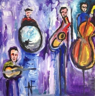 Natalia Gromicho; Jazz At New Orleans, 2016, Original Painting Acrylic, 100 x 100 inches. Artwork description: 241 Belongs to a collection that the artist created about Jazz and Blues 2016...