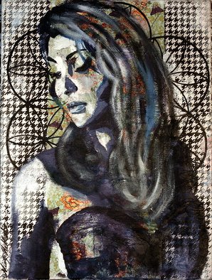 Niaz Hekmat; My Identity, 2015, Original Mixed Media, 60 x 80 inches. Artwork description: 241   M ix Media, 80 x 60 cm, Jan 2015The original is a collage on canvas. The painting is a girl in self reflection. The sacred geometry symbol of the seed of life can be seen behind her head symbolising the blossoming of her thoughts within ...