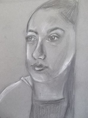 Nicole Pereira; Self Portrait Of Artist, 2013, Original Drawing Pencil, 9 x 11.5 inches. Artwork description: 241  Self- Portrait of Artist, Nicole Pereira. Portrait, pencil drawing.       ...
