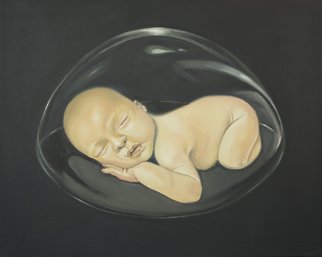 Natia Khmaladze; Precious, 2014, Original Painting Oil, 50.8 x 40.6 cm. Artwork description: 241    baby child precious oil on canvas portrait glasshouse fine art  ...